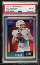 2020 Panini Chronicles Score Update Rookies Silver Justin Herbert PSA 8 17wc