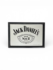 Jack Daniels vecchio n. Specchio piccolo con cornice in legno stile 7 | Specchio pub 33x23 cm