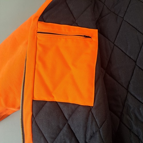 Carhartt Jacket Large Blaze Orange J140-BLZ Hooded Quilt Lined 125th Anniversary - Picture 8 of 15