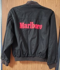 Vintage Black & Red Reversible Marlboro Jacket Size L Reversible Zipper &Pockets