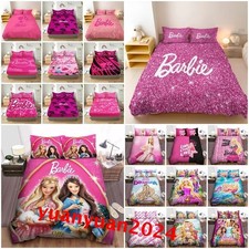 Barbie Princess 3D Duvet Cover Pillowcases Single Double King Bedding Set Gift+