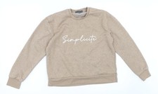 Womens UK Size 2XS Primark Beige Pullover Sweatshirt