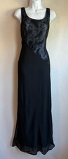 Vintage 90s Ever Beauty Maxi Slip Dress 12 NWT Beaded Evening Dark Romantic