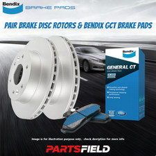 Front Disc Rotors+Bendix Brake Pads for Kia Carnival Grand Carnival 06-15 300mm