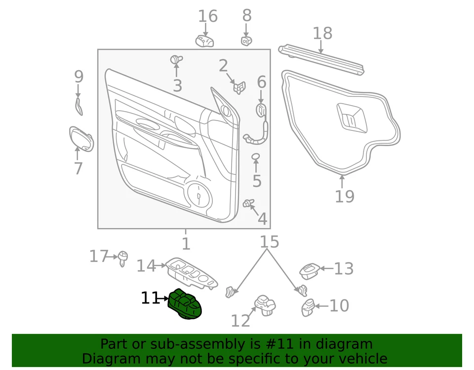 2004-2007 INTERRUPTOR DE JANELA BUICK RENDEZVOUS GENUÍNO, PEÇA NOVA DO FABRICANTE, P/N 10339717 - Imagem 3 de 4
