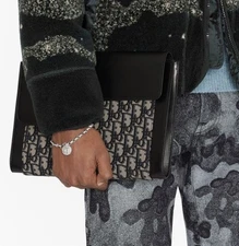 Christian Dior Oblique Smooth Calfskin Pouch Handbag