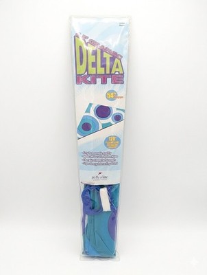 Go Fly A Kite 54'' Graphic Delta Kite 2005   Blue Purple Circle Design   Ripstop