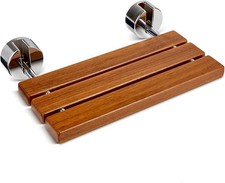 OasisSpace 20  Teak Folding Shower Seat Bench Wall-Mount 400lb Senior Medical