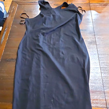 GUESS Women’s Black Solid Knit Sheath Midi Dress Sleeveless Round Neck 2XL
