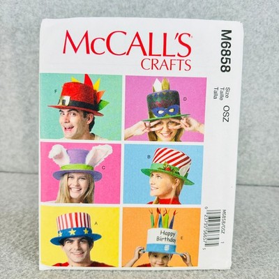 McCalls 6858 Holiday Themed Event Hats Patriotic Christmas Thanksgiving Pattern