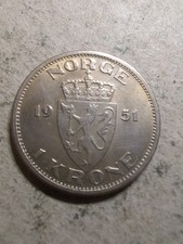 Norwegen 1 Krone 1951 #-1370