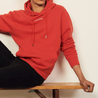 Sandro Paris Hoodie Rot Baumwolle Gr. Xs Herren Kapuzenpullover Logo SHPSW00154
