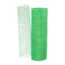 Decorative Mesh Ribbon 10 Inch x 10 Yard Mesh Ribbon Roll Foil Metallic for C...