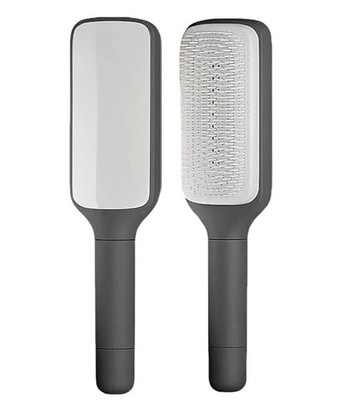 Self Cleaning Hair Brush hair brush with Retractable Bristles for Women Grey