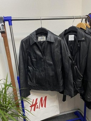 Women Blue Motion Jacket Black Leather 40 / L / 48 #49ZA