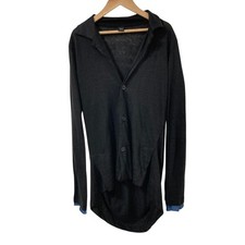24SS Y's YOHJI YAMAMOTO Layered Linen Knit Cardigan, Size 2 Black Women USED