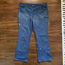 Vintage 1970s Dickies Bootcut Paint Splattered Size 40x31 Talon Faded