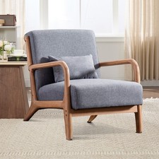 Mid-Century Modern Wood Frame Accent Chair