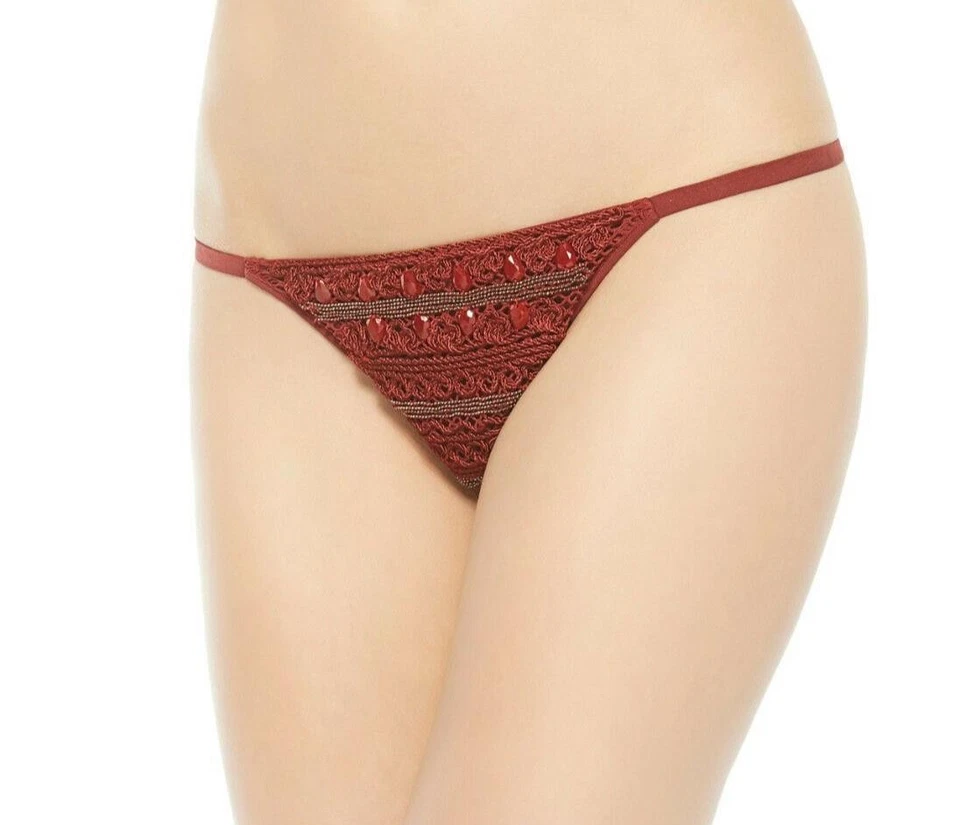Conjunto de bragas con cuentas La Perla Calypso Collection S rojo rubí 2 bragas $434 Foto 4 de 4