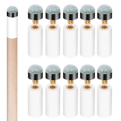 10 SETS CUE TIPS FOR POOL STICK BILLIARD CUES TIPS 10 Puntas Para Tacos De Billar Atornilladas De Laton| Tamano Estandar De 12 Mm