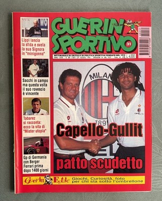 GUERIN SPORTIVO N.31/1994 AUGUST-MAILAND-HAAR-GULLIT-ABZEICHENPAKT