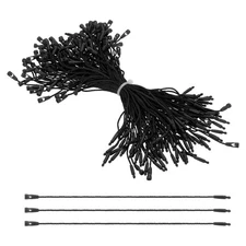 100 Pcs Polyester Hang Tag String, 8 Inch Black Snap Lock Pins Loop Price Tag