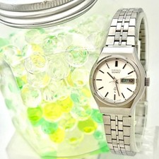 SEIKO Ladies Watch Silver Dial Day-Date 4326-0090 816670 Belt 16.5cm Wrist Size