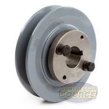 Cast Iron 4.5" Single Groove Pulley Belt B Section 5L with 1" Sheave Bushing