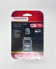 Micro SD Memory Card 128GB xc w/Adapter Professional Series Gigastone Sealed NEW