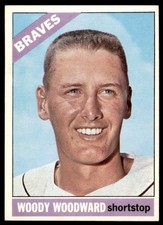 1966  Topps #49 WOODY WOODWARD  Atlanta Braves  VG/EX (Tiny Wrinkle TR)