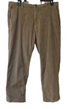 Izod Men  s Size 38 x 30 Tan Corduroy Flat Front Pants Straight Leg Casual