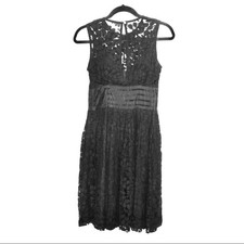 Plenty Frock by Tracy Reese Size 4 Black Lace Sleeveless Party Dress