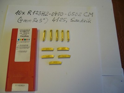 10 x R123H2-0400-0502 CM , 4125 Qual. , Stechpl. , Sandvik
