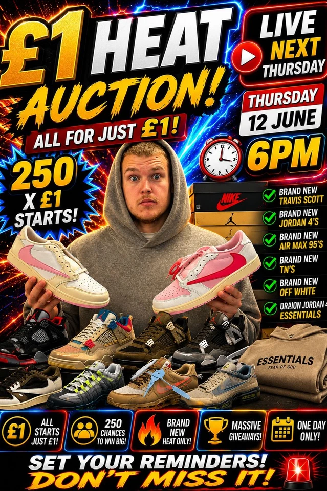 HUGE £1 STREAM... HEAT, JORDANS, TRAVIS, AIRMAX, BE THERE!