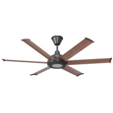 Big Ass Fans Bison  60" ORB Motor Smart Indoor/Outdoor Walnut Ceiling Fan wit...