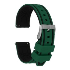 Silicone Watch Bands 20mm Soft Quick Release Watch Band, Green Black