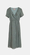 Show Me Your MuMu Verity Dress XL Sage Blue Ditsy Floral Ruffle Wrap V-Neck Flut