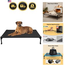 Large Elevated Dog Bed Cooling Raised Dog Cot Outdoor Indoor Portable 42x30
