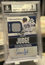 2017 PANINI CHRONICLES SIGNATURE SWATCHES #1 AARON JUDGE/99 BGS 9