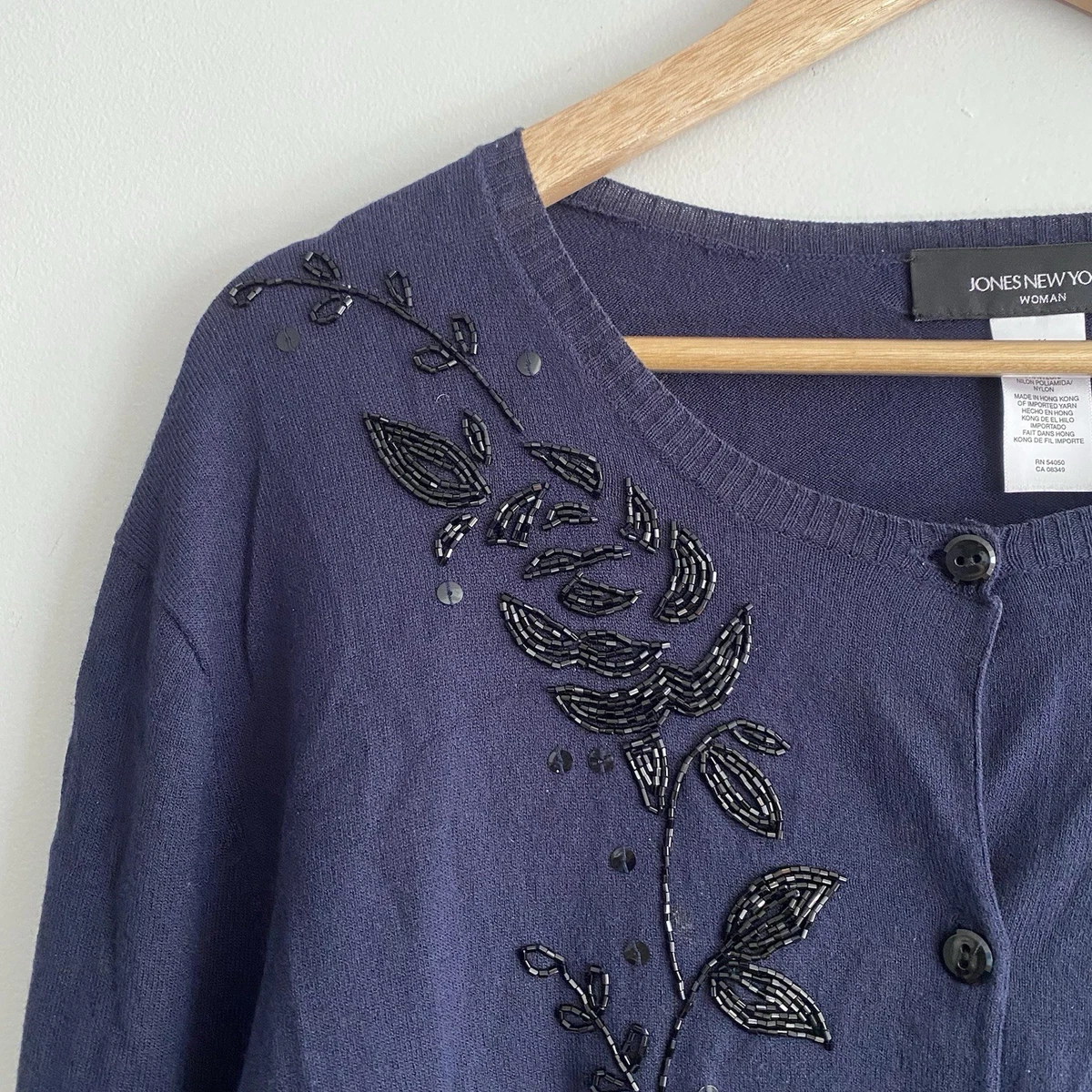 Cardigan Femme Jones New York Taille 3X Couleur Sarcelle - Occasion Très Bon état