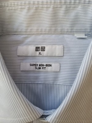 Uniqlo Men's Cotton X-Large Super Non-Iron Slim Fit Long Sleeve Button Down Blue