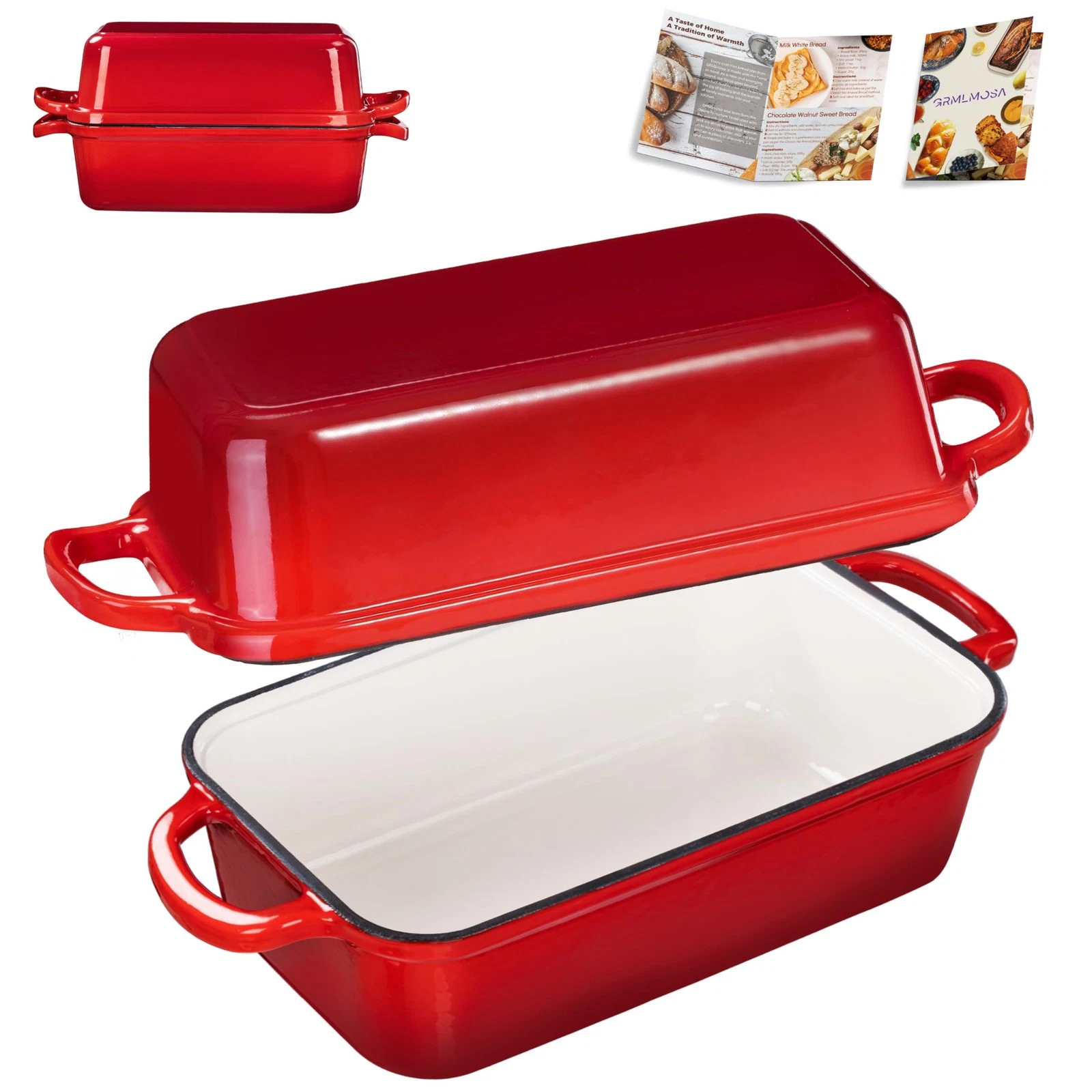 GRMImosa Cast Iron Bread Loaf Pan wiht Lid, Loaf Pans for Baking Bread 9x5 In...
Opens in a new wind