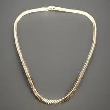 Fashion Three-dimensional fishbone chain Sterling silver Necklace 18in.   (#023)