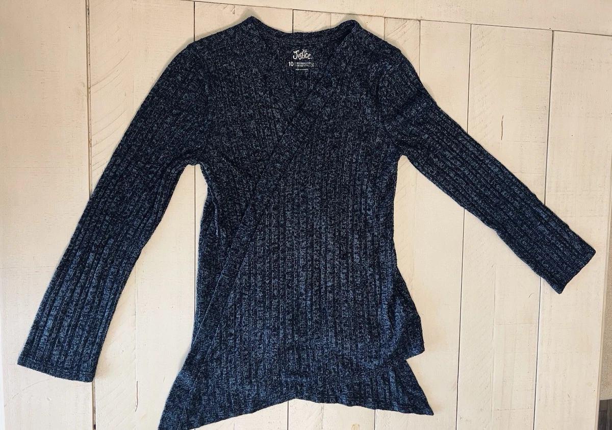 Pull Fille Justice En Tricot, Motif Lama, Taille 10, Bleu, Très Bon état D’occasion