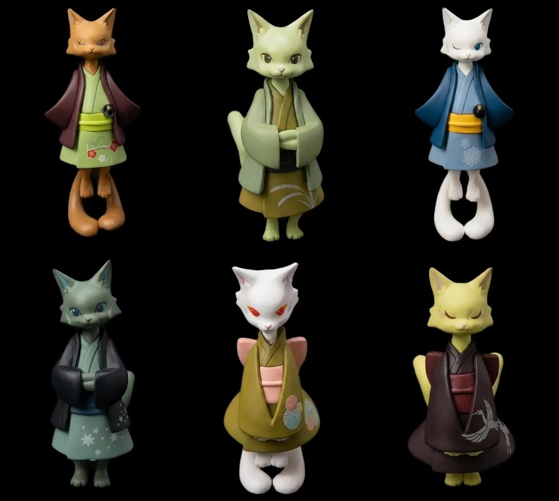 Blind Box Gacha Nekomata Cat Yokai Ghost Mini Figure 1 Random