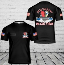 Custom Name US Navy Half My Heart Is Aboard USS Carl Vinson 3D T-Shirt
