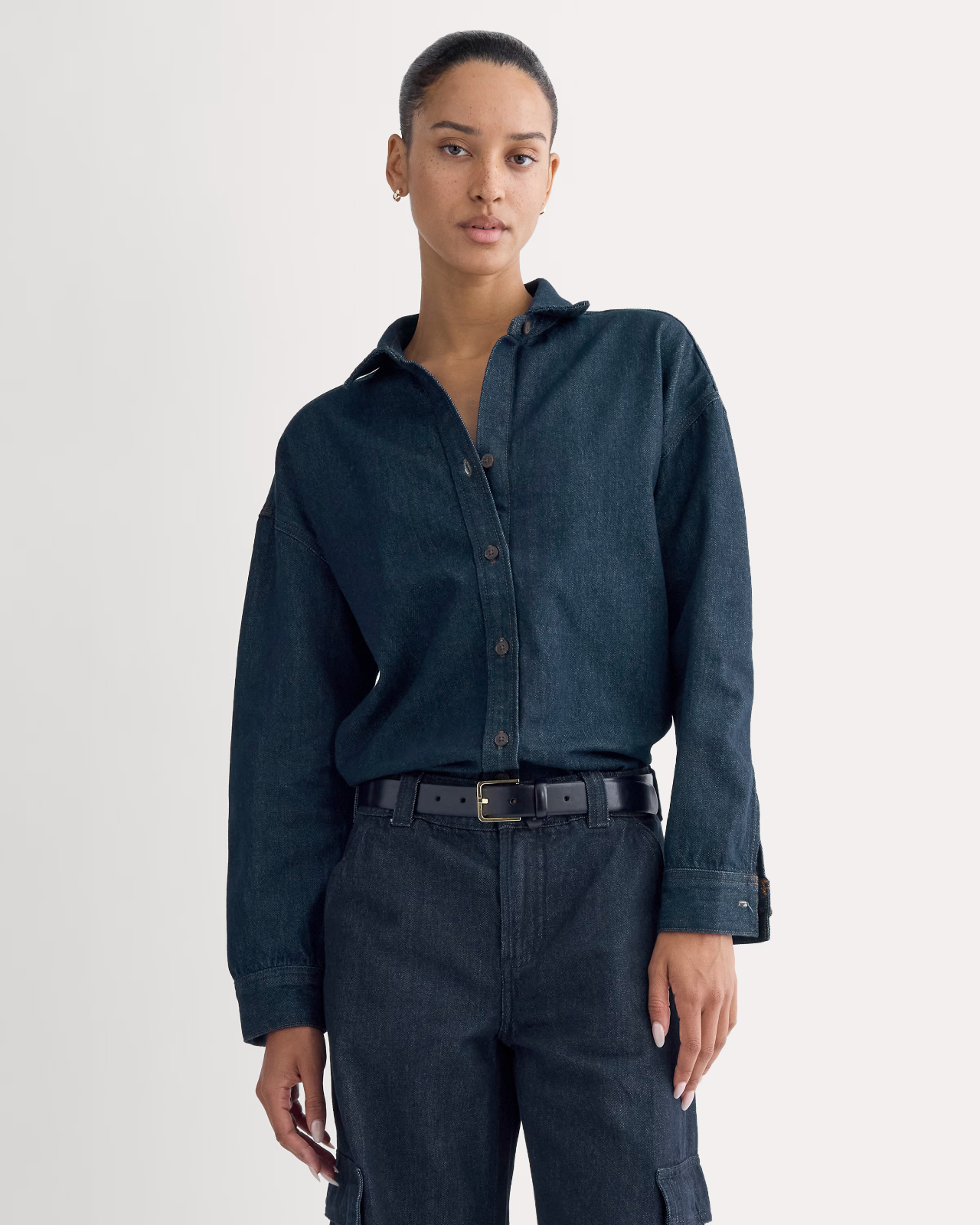 Everlane The Oversized Denim Shirt in Tungsten Rinse, Size 2