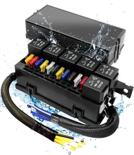 Waterproof Fuse Relay Box Pre-Wired, 6 JD1912 Relay Slots and 11 ATC/ATO Blade F