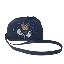 Disney Pixar Loungefly Wall-E + Eve Space Love Crossbody Bag Blue Galaxy Print