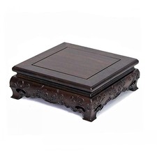 Solid Wooden Black Display Stand, Stable Glossly Wooden Pedestal Home Decor f